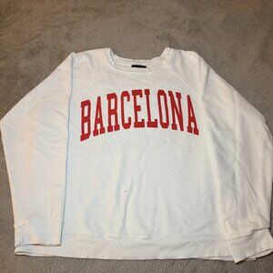 🇪🇸 Free People x Retro Brand “Barcelona” Classic Crew Sweatshirt – Medium